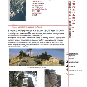 Restauro e risanamento conservativo del muro di sostegno del parco di Villa Tigullio adiacente a Via Avenaggi - Rapallo