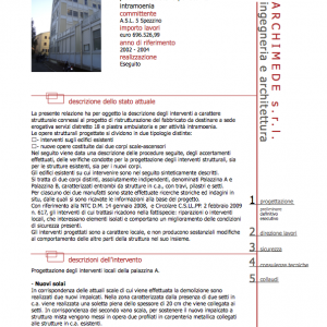 Lavori di ristrutturazione del fabbricato da destinare a sede erogativa di servizi e piastra ambulatoria per attività intramoenia