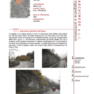 S.S. n. 28 del Colle di Nava - Progetto definitivo ed esecutivo dei lavori per la rettifica della statale dal km 104+700 al km 105+100