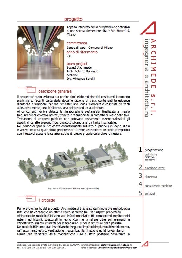 cover Bando Scuola Milano Progettazione BIM scuola elementare