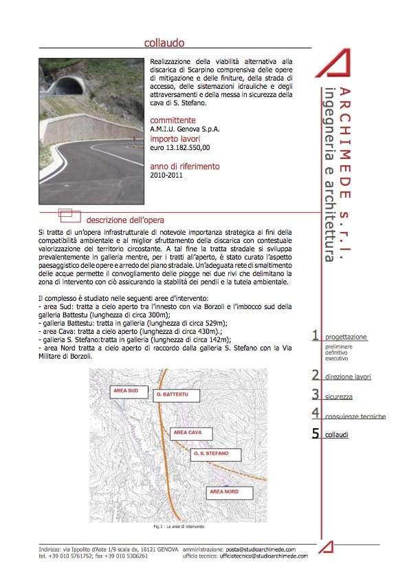 cover Collaudo AMIU amiu progetto viabilità alternativa discarica scarpino