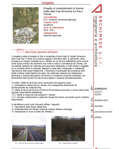 Civile-Difesa del territorio-11 Studio Archimede - Progetto di consolidamento di diverse tratte della linea ferroviaria tra Pisa e Firenze