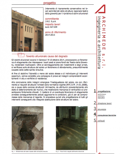 Civile-edilizia-45 Intervento di risanamento conservativo nei lo- cali seminterrati della struttura regionale teatro della gioventù per il ripristino di danni alluvionali