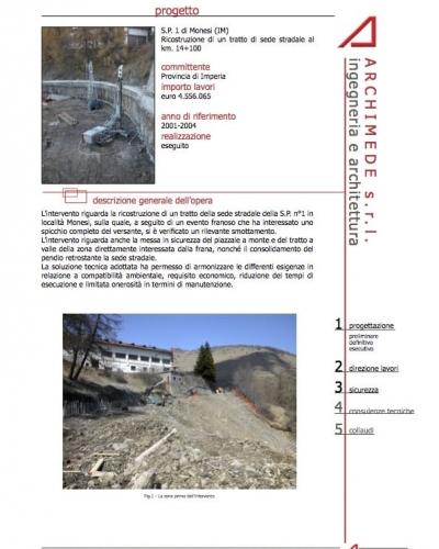 cover SP1 Monesi Ricostruzione tratto stradale SP1 Monesi imperia