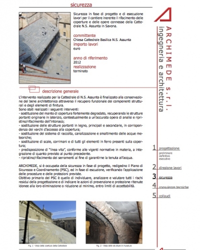 sicurezza-sicurezza nei cantieri-57 Sicurezza in fase di progetto e di esecuzione lavori per il cantiere inerente il rifacimento delle coperture e delle opere connesse della Cattedrale N.S. Assunta in Savona